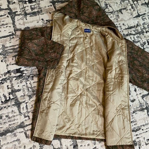 Vintage Toggle Button Jacket Brown Floral Womens XL - Picture 2 of 8